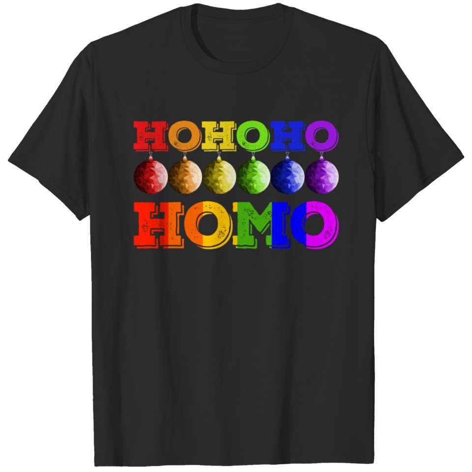 Lgbt Christmas Gay Pride Ho Ho Ho Homo T-Shirt