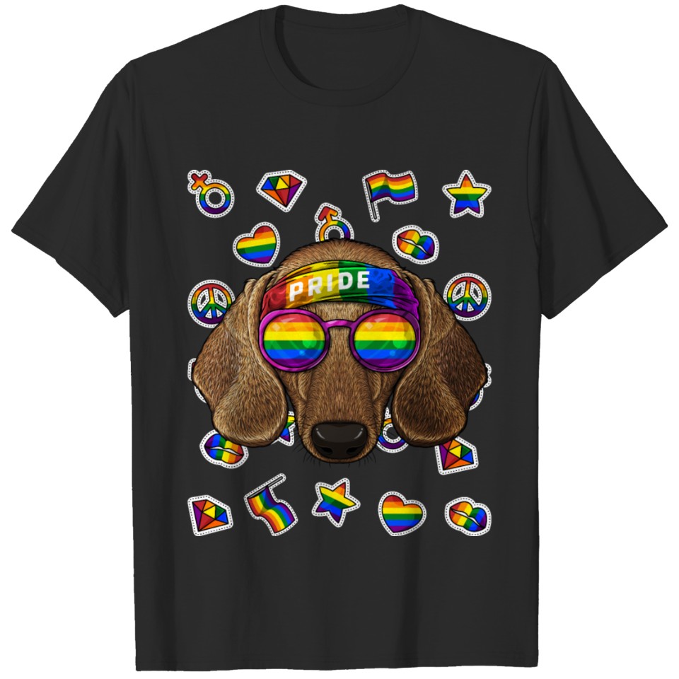 Lgbt Dachshund Gay Pride Month Dog Rainbow Lesbian T-Shirt
