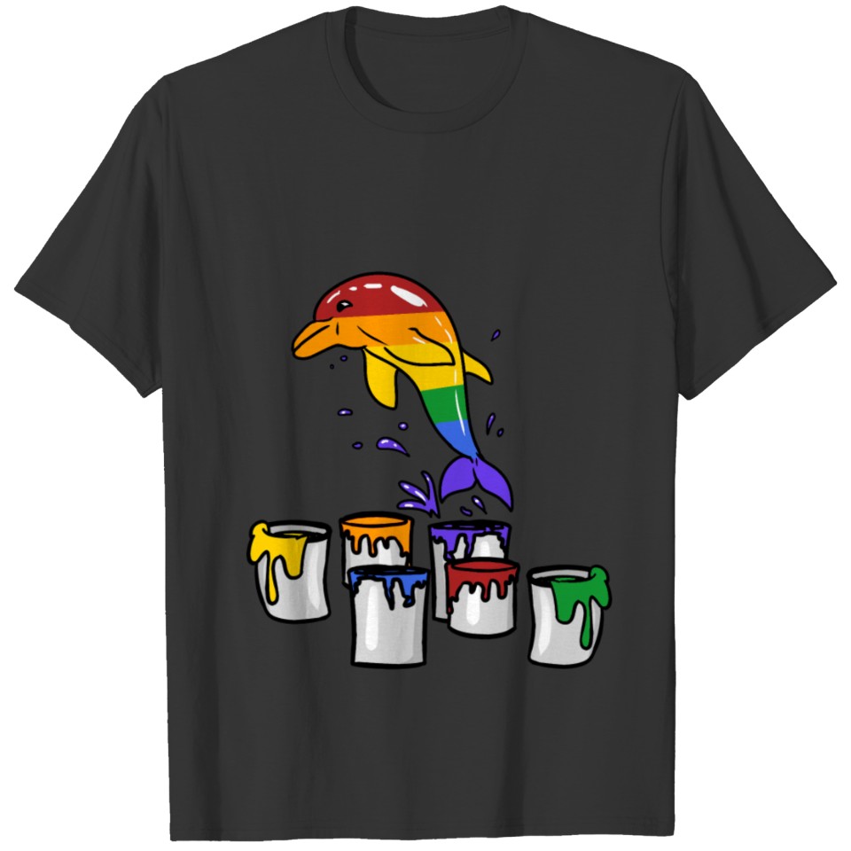 Lgbt Dolphin Rainbow Gay Love Pride Colourful T Shirts