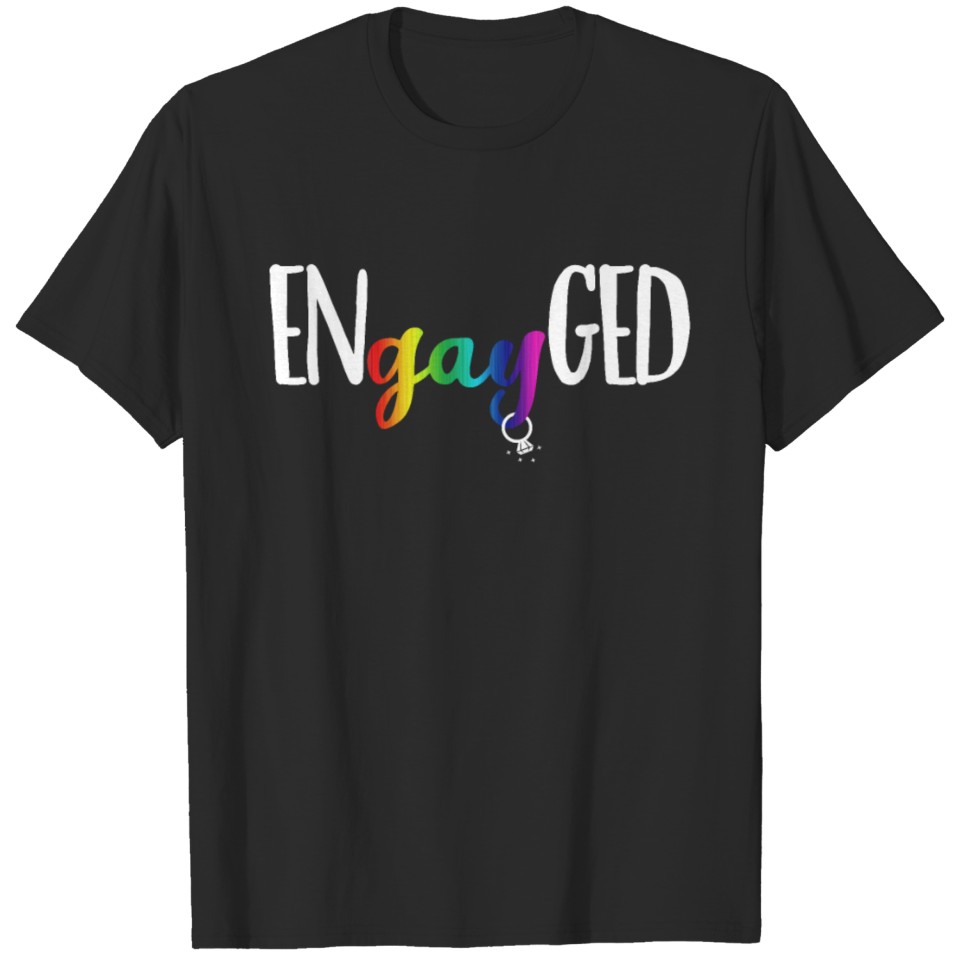 Lgbt Engayged T-Shirt Gay Pride Lgbt Wedding T-Shirt