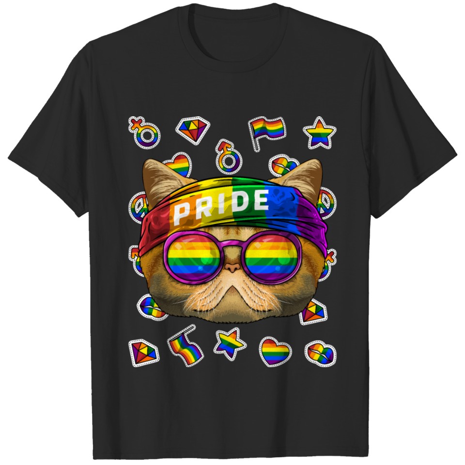 Lgbt Exotic Shorthair Gay Pride Month Cat Rainbow T-Shirt