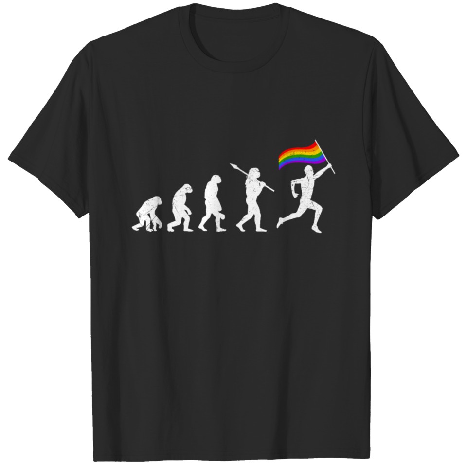 Lgbt Flag Flag Evolution Monkey Man T-Shirt
