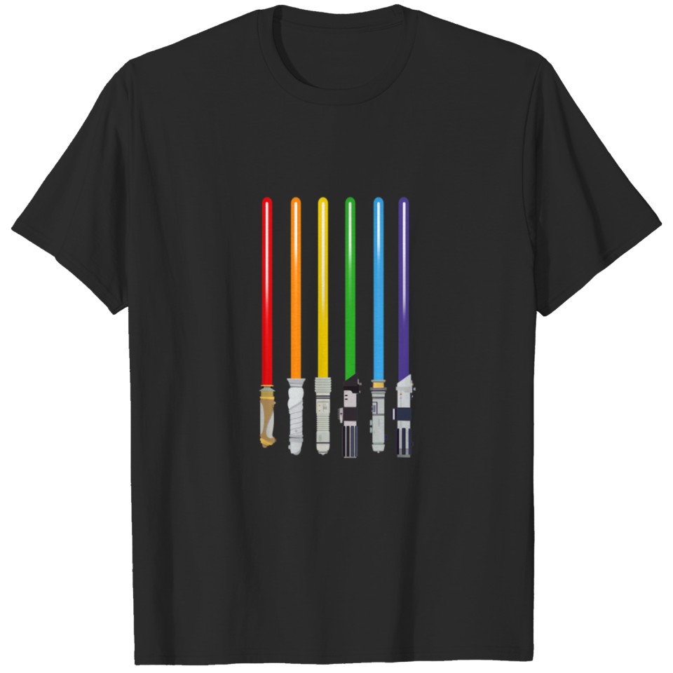 Lgbt Flag Light Swords Gay Pride Sword Gift T-Shir T-Shirt