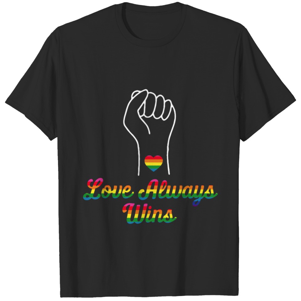 Lgbt Flag Rainbow Pride Love Always Win Valentines T-Shirt