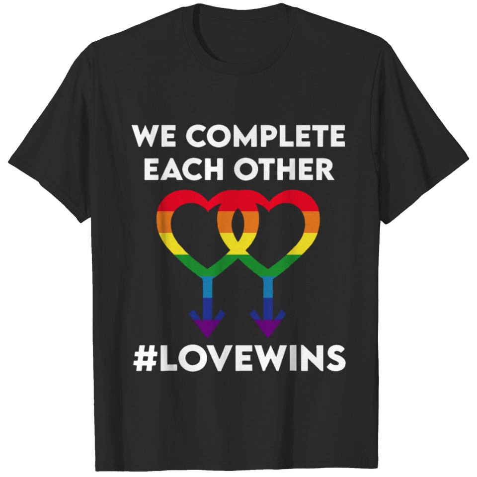 Lgbt Flag Rainbow Pride We Complete Each Other Val T-Shirt
