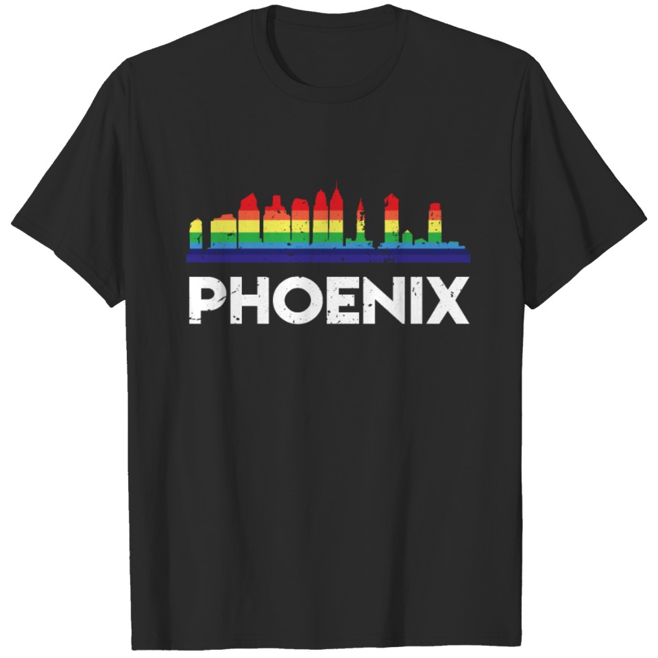 Lgbt Flag Rainbow Shirt Lgbt Phoenix City Pride T-Shirt