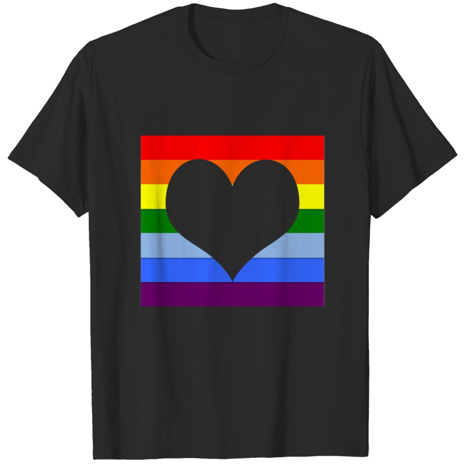 Lgbt Flag With Heart Inside T-Shirt