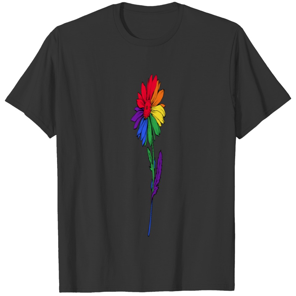 Lgbt Flower Gender Pride Rainbow Flower Aesthetic T Shirts