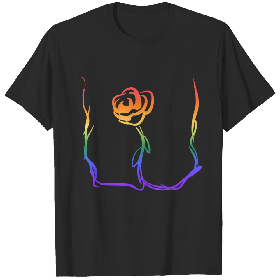 Lgbt Flower Rainbow Colors Symbol Plant T-Shirt