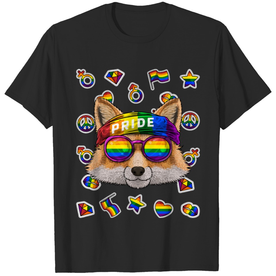 Lgbt Fox Gay Pride Month Animal Rainbow Lesbian T-Shirt