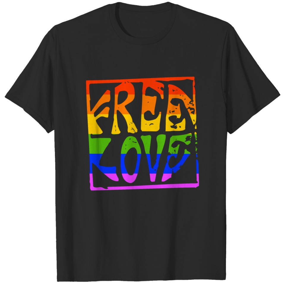 Lgbt Free Love Peace Gay Pride Lesbian T-Shirt