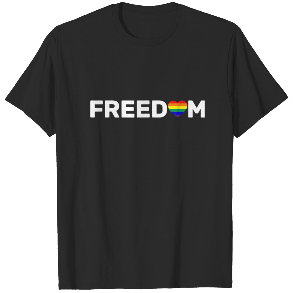 Lgbt Freedom Heart Valentines Day Pride Gift Love T-Shirt