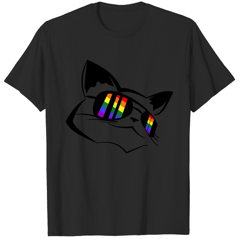 Lgbt, Gay Flag, Cool Cat T-Shirt