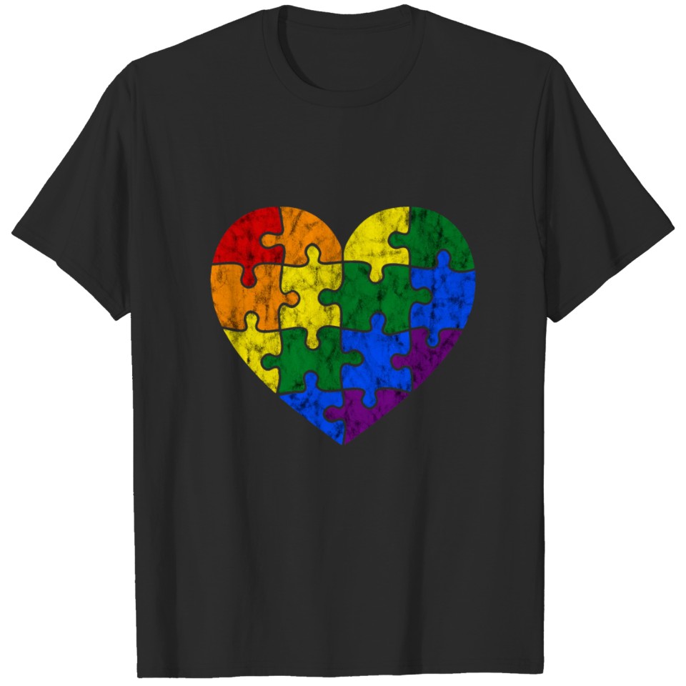 Lgbt Gay Lesbian Pride Rainbow Flag Puzzle Gift T-Shirt
