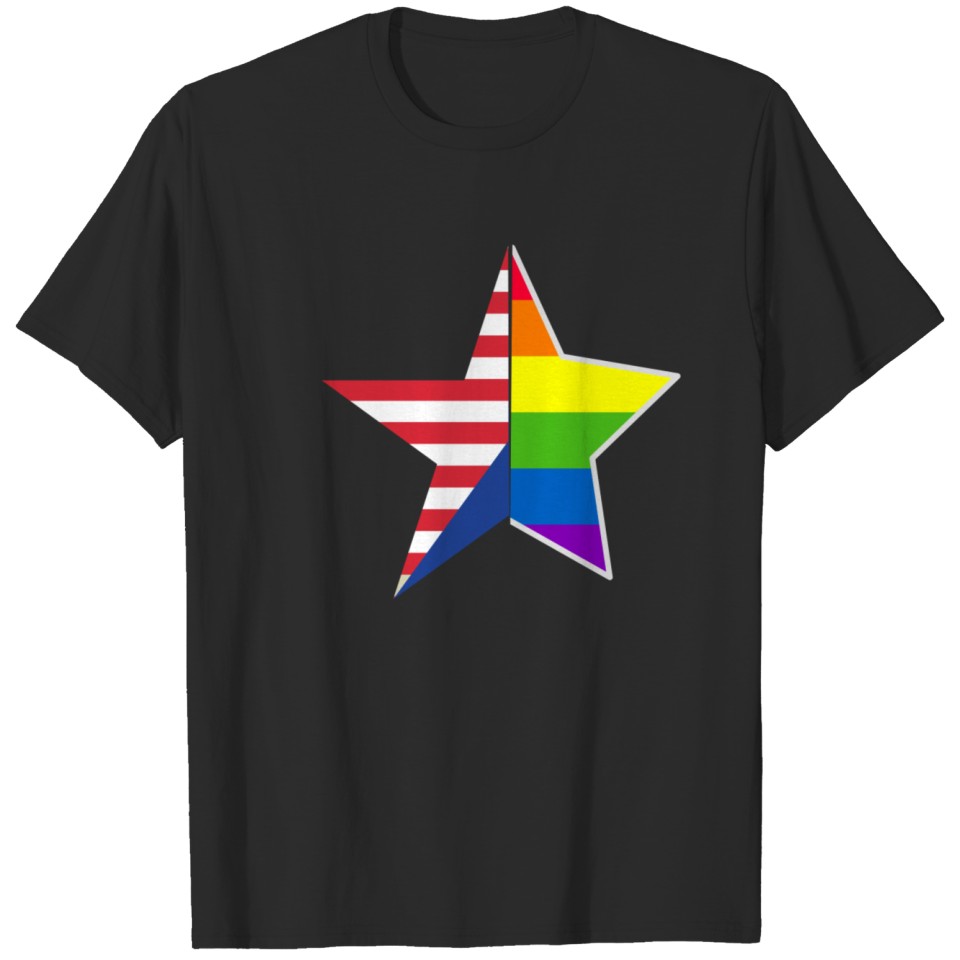 Lgbt Gay Lesbian Pride Rainbow Usa Star Lovewins T-Shirt