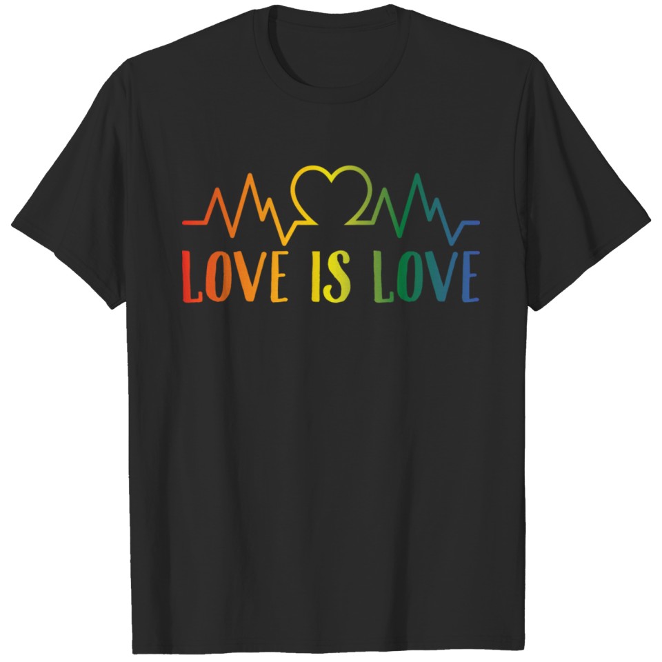 Lgbt Gay Lesbian Trans Pride Heartbeat Cool Gift T-Shirt