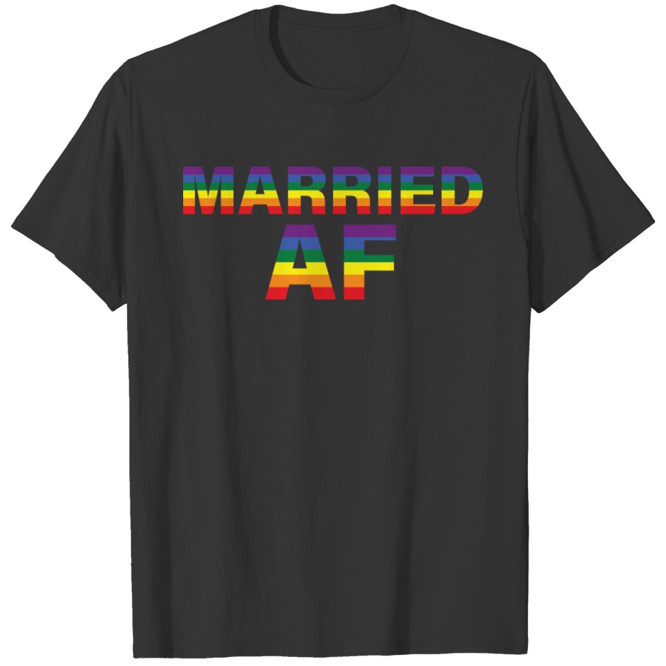 Lgbt Gay Married Marriage Lesbian Rainbow Flag T Shirts