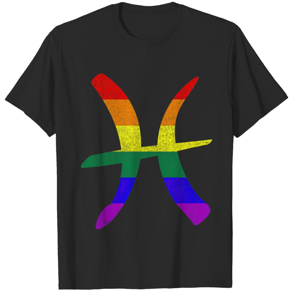 Lgbt Gay Pride Flag Pisces Zodiac Sign T T-Shirt