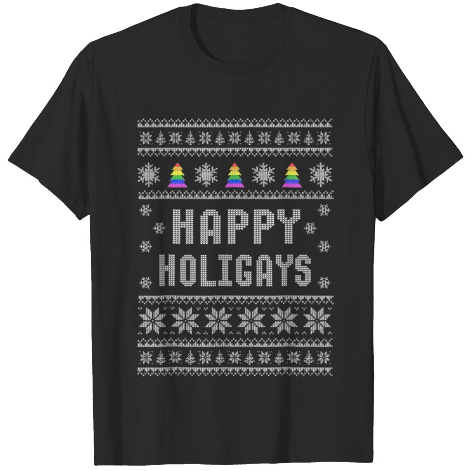 Lgbt Gay Pride Happy Holigays Holidays Christmas T-Shirt