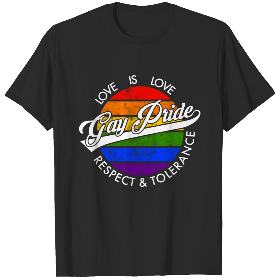Lgbt Gay Pride Logo Csd Rainbow Love Respect T-Shirt