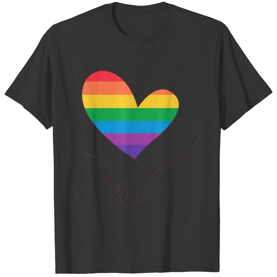 Lgbt Gay Pride Month Rainbow Heart Hands T Shirts