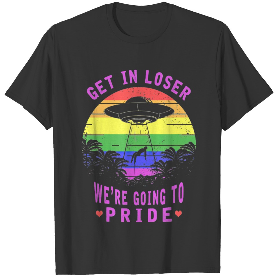 Lgbt Gay Pride Parade Rainbow Ufo Alien Abduction T Shirts