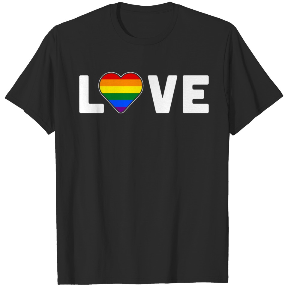Lgbt Gay Pride Rainbow Love Heart Lesbian T-Shirt