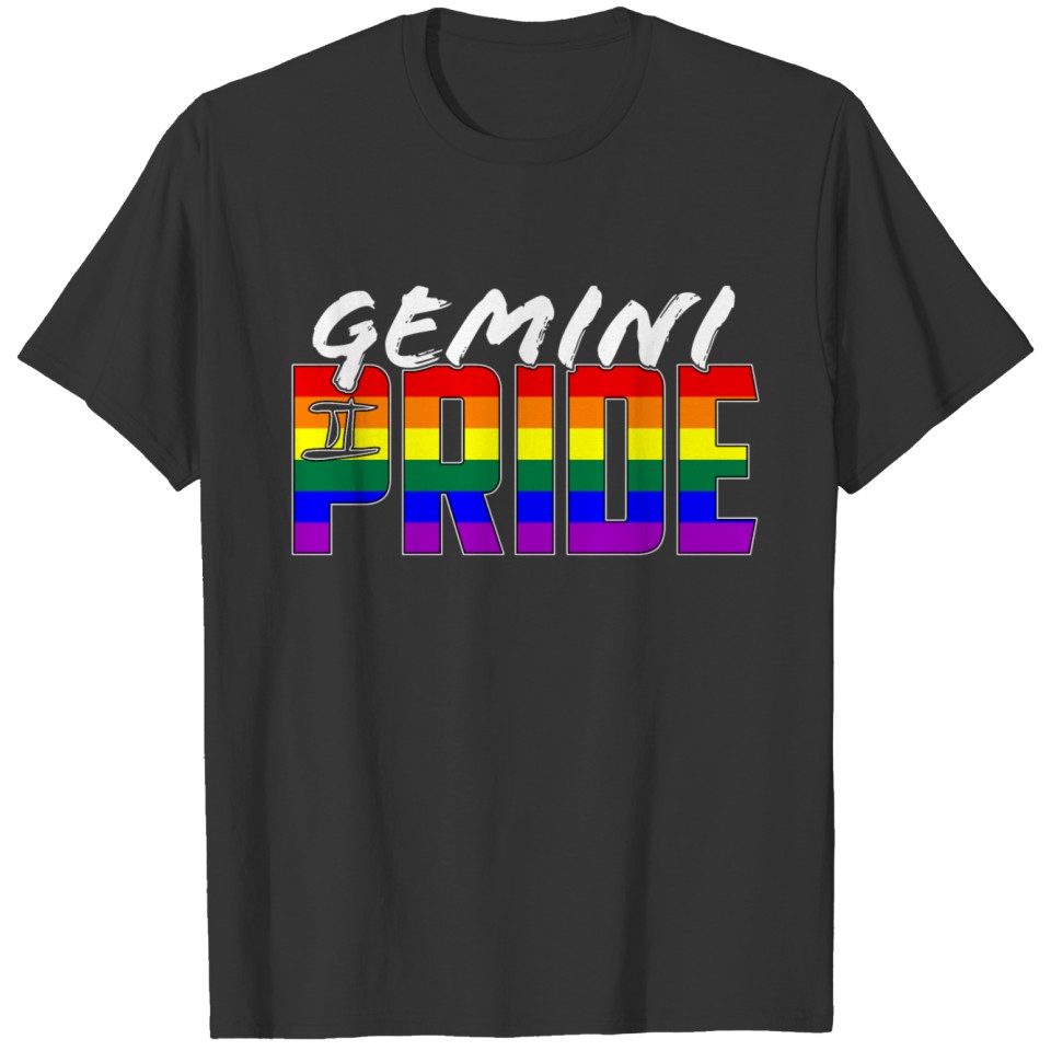 Lgbt Gemini Pride Flag Zodiac Sign T Shirts