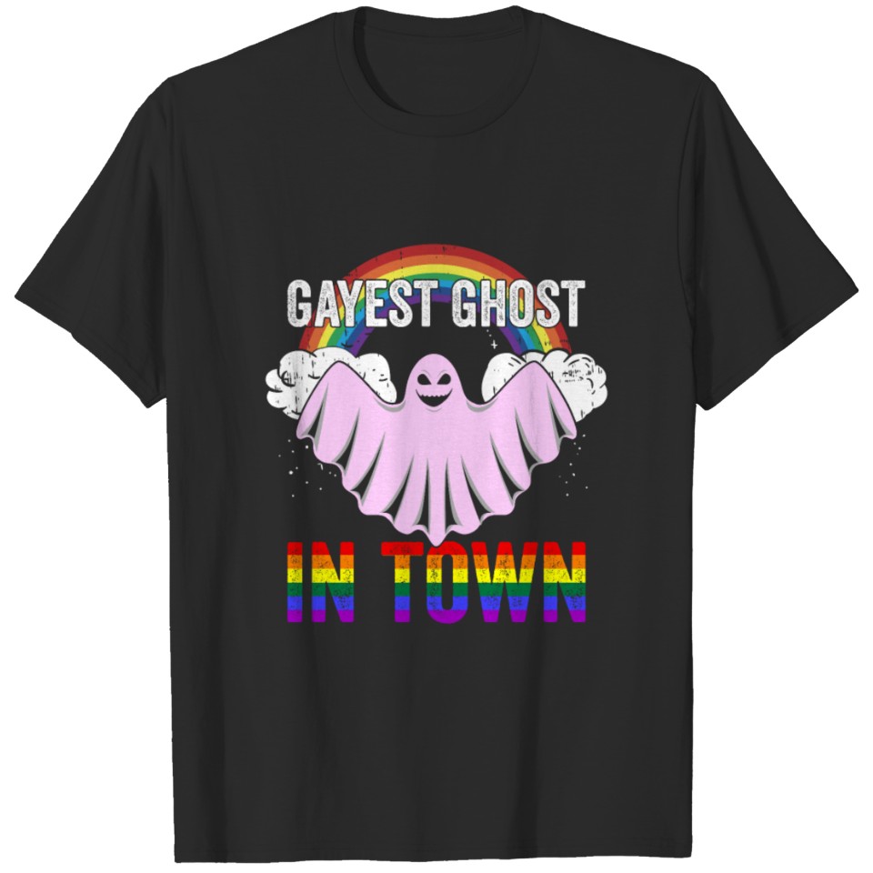 Lgbt Ghost Halloween Gay Costume Rainbow T-Shirt