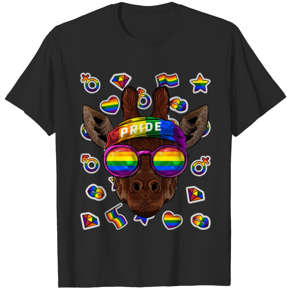 Lgbt Giraffe Gay Pride Month Animal Rainbow Lesbia T-Shirt