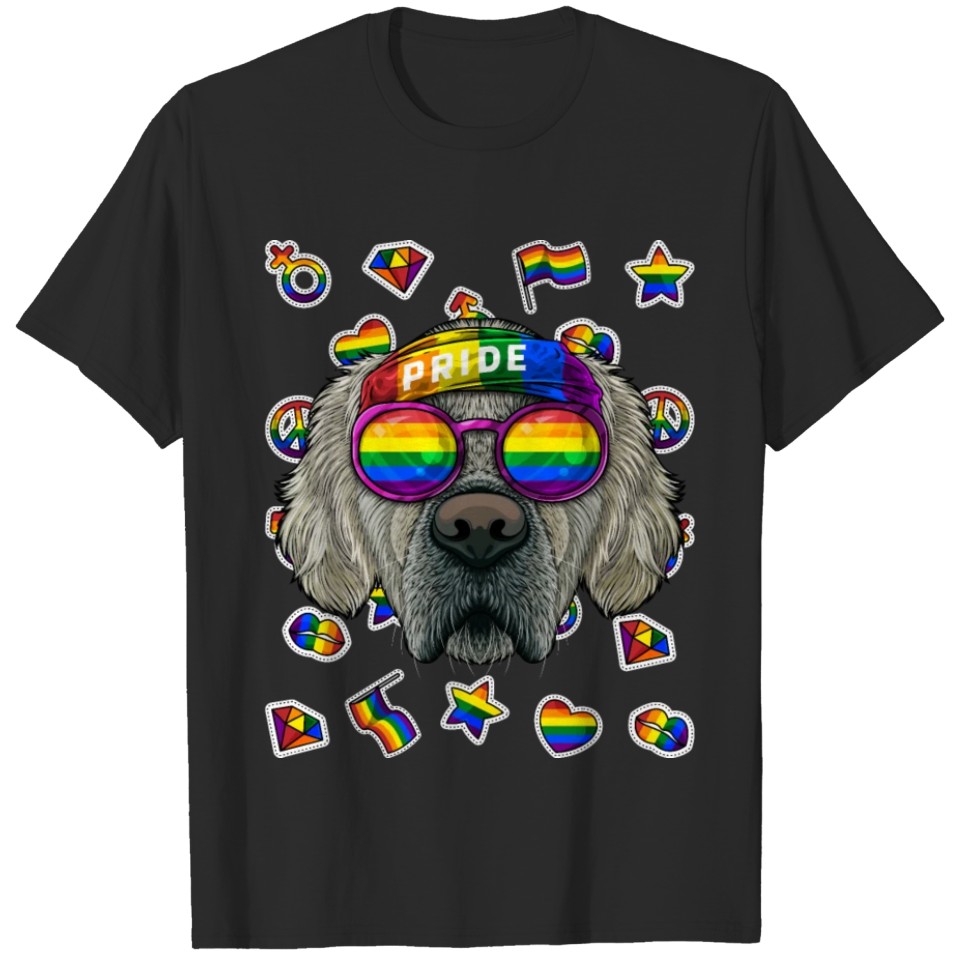 Lgbt Golden Retriever Gay Pride Month Dog Rainbow T-Shirt