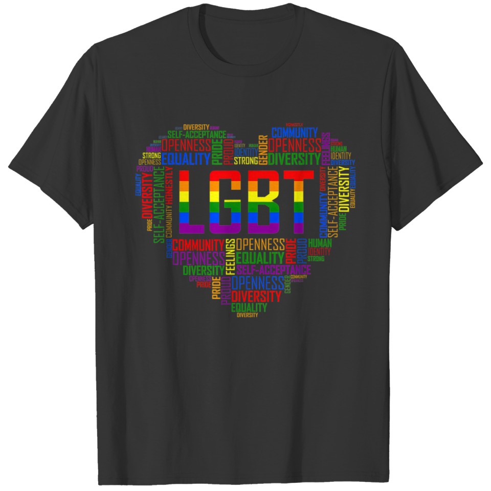 Lgbt Heart Rainbow Flag Gay Parade Pride Gift T T Shirts