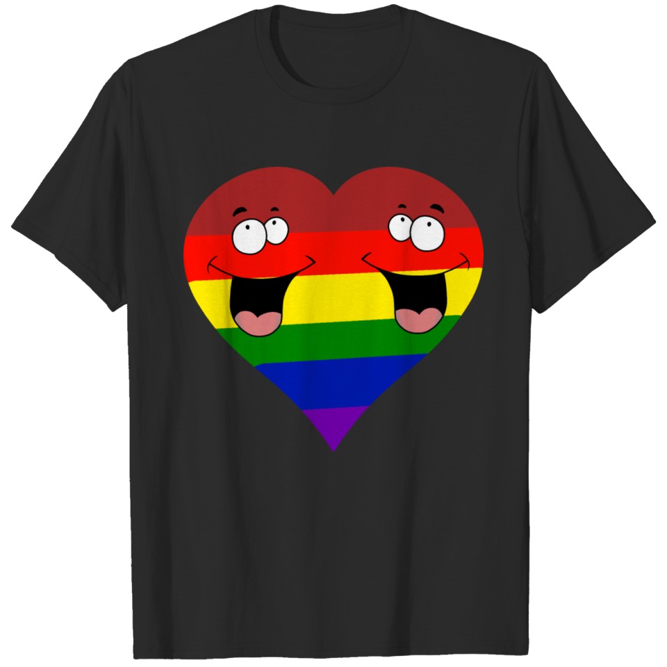 Lgbt Heart Rainbow Flag Gay Pride Together T-Shirt