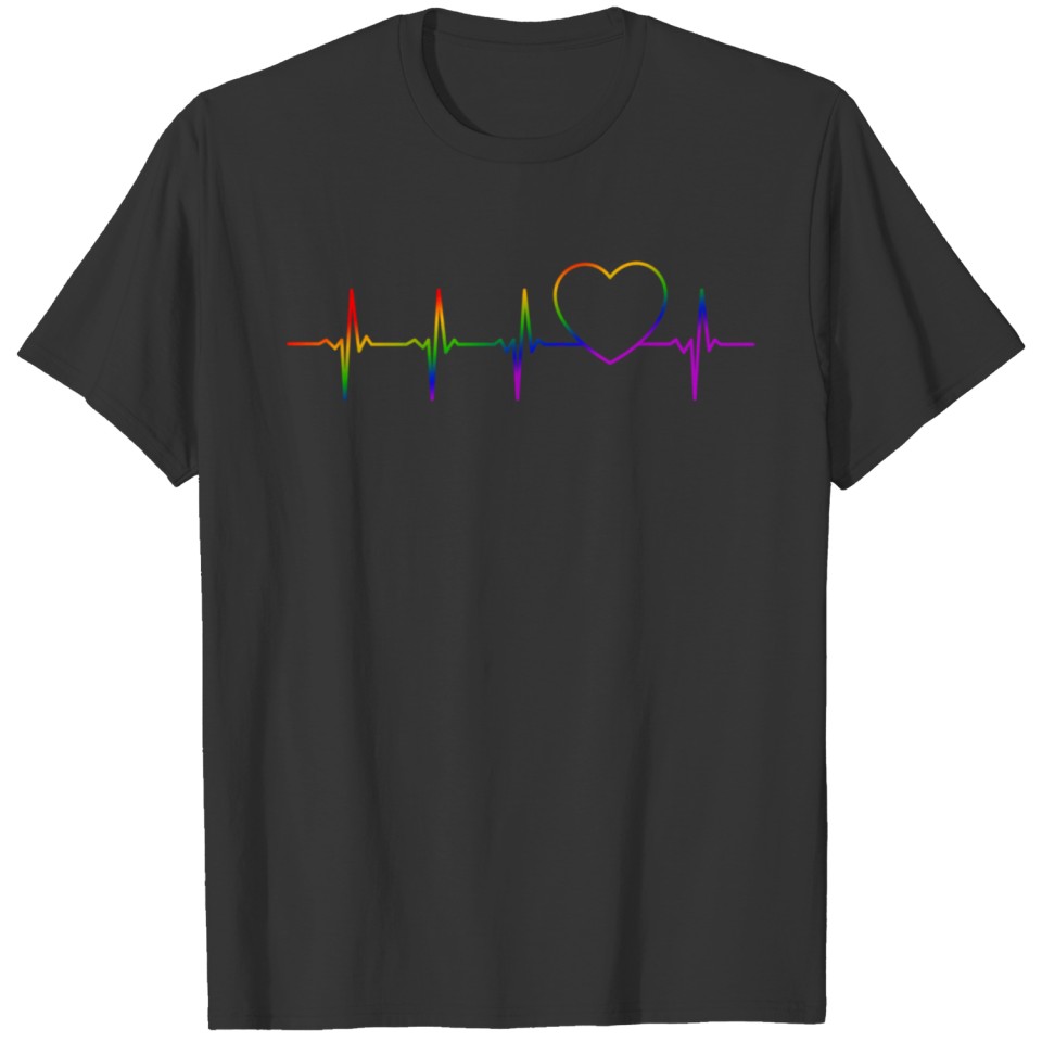 Lgbt Heartbeat For Proud Gays & Lesbians T Shirts