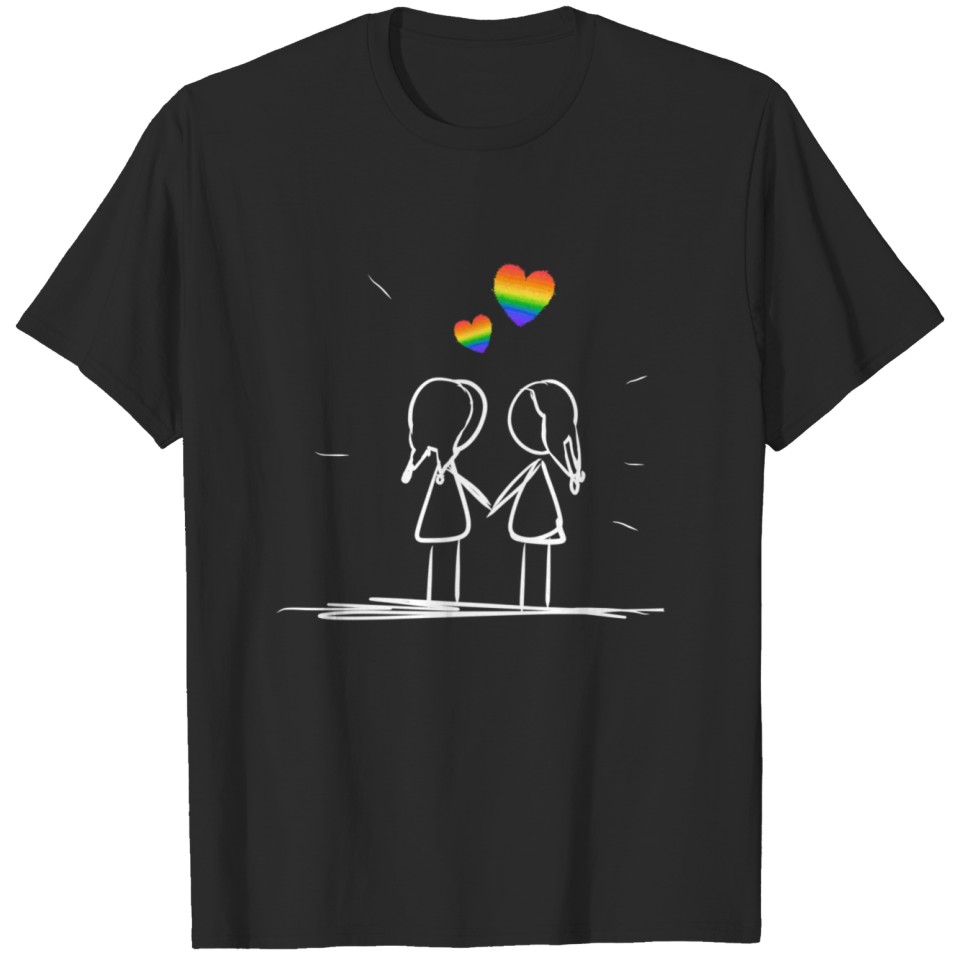 Lgbt Hearts Love Lesbian Lgbt T-Shirt