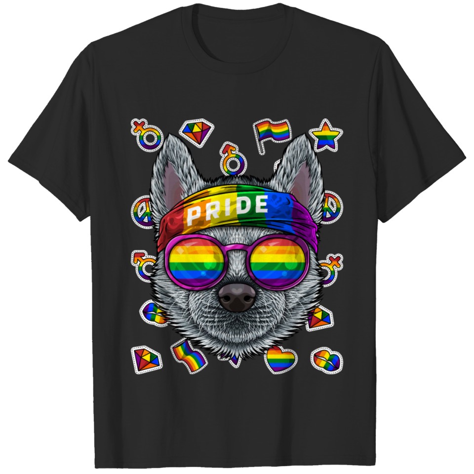 Lgbt Husky Gay Pride Month Dog Rainbow Lesbian T-Shirt