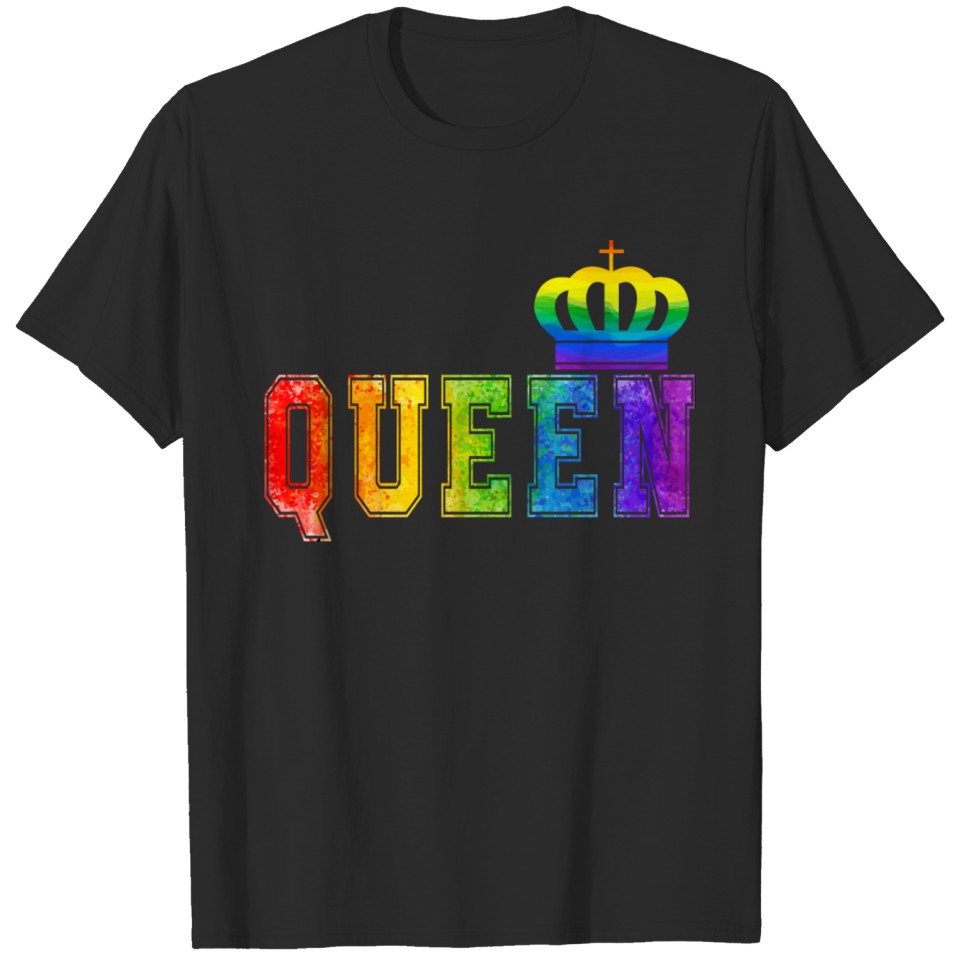 Lgbt King And Queen Matching S Rainbow Couples Gif T-Shirt