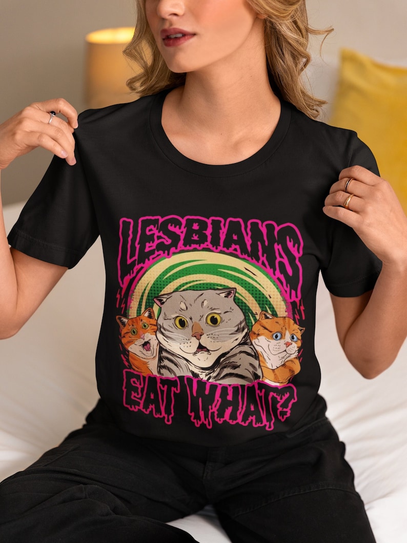 LGBT Lesbian Eat What Cat Vintage T-Shirt, Busy Thinking Shirt, Lesbian Shirt, Pride Month Shirt, For LGBT Shirt Unisex Heavy Cotton Tee