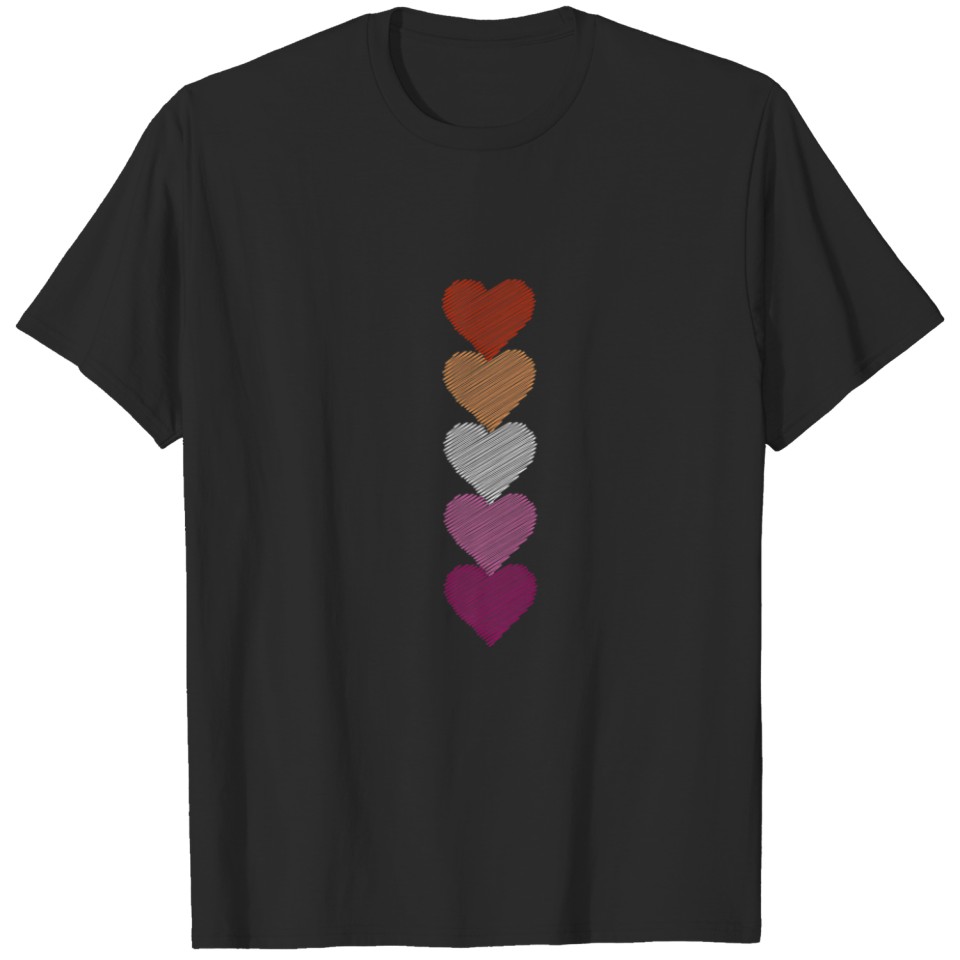 Lgbt Lesbian Flag Heart Lgbtqia Gay Pride Lesbian T-Shirt