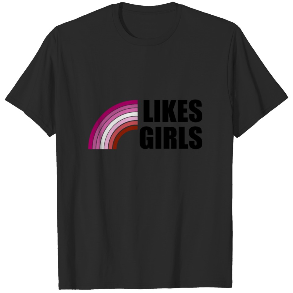 Lgbt Likes Girls Gay Pride Lesbian Rainbow T-Shirt