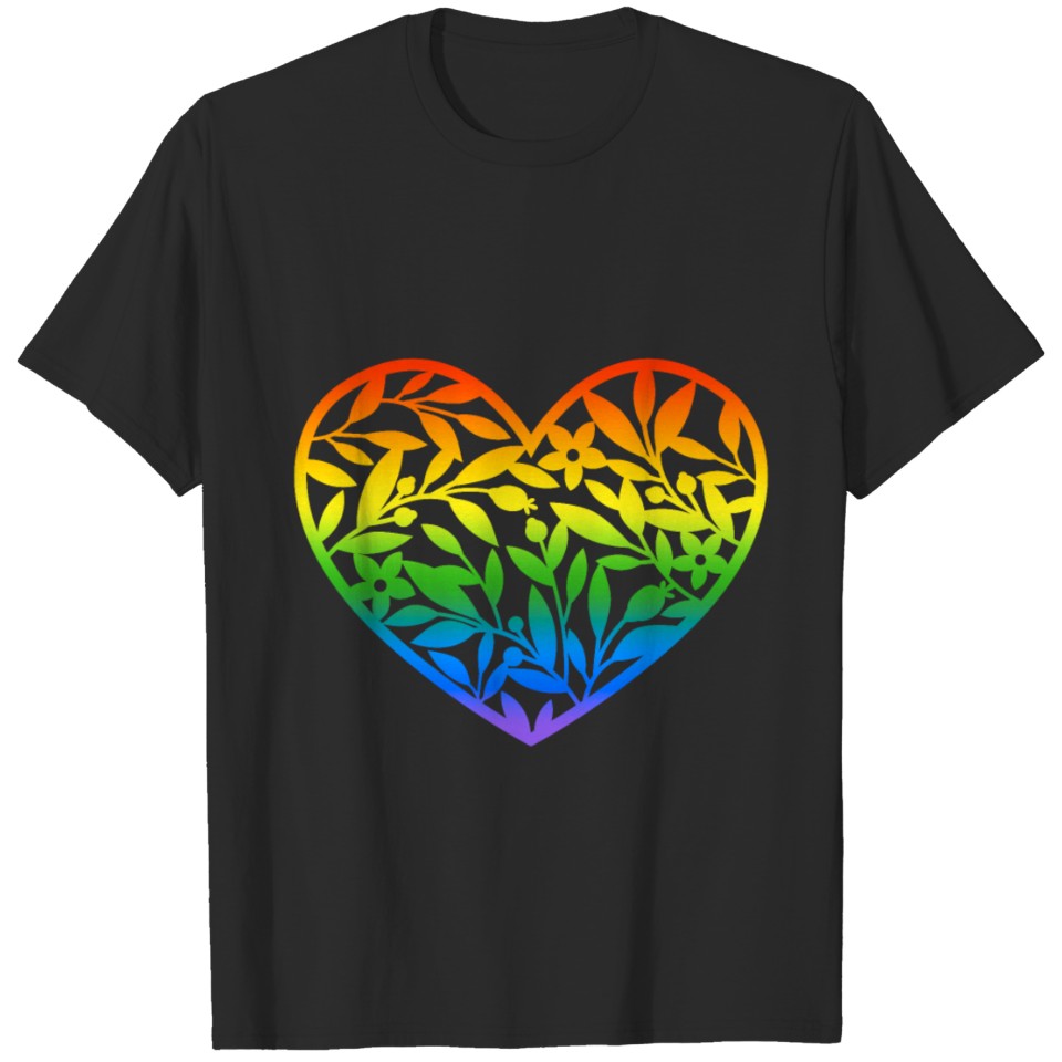 Lgbt Love Heart Rainbow Flag Gift Idea T-Shirt