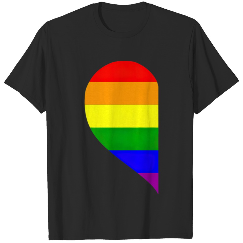 Lgbt Matching Couple Valentines Day T Rainbow T-Shirt
