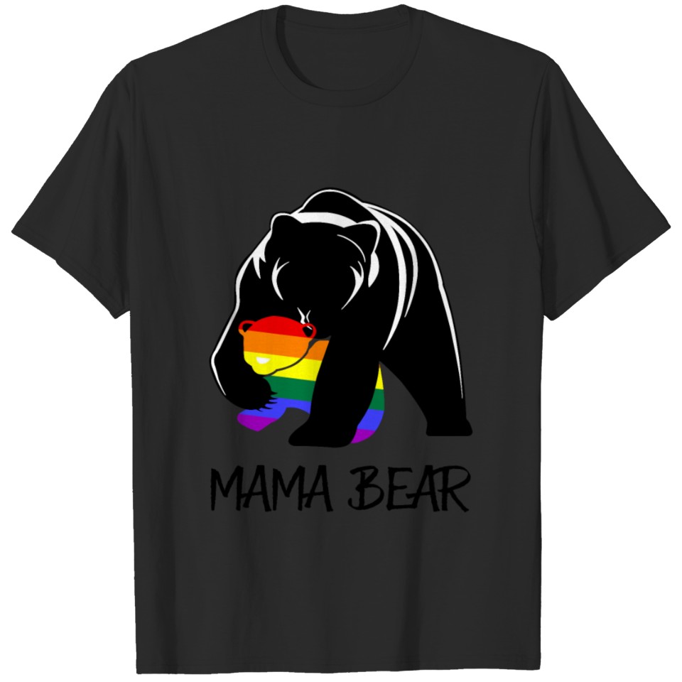 Lgbt Mom Mama Bear Lgbt Shirts Mothers Gift Rainbo T-Shirt
