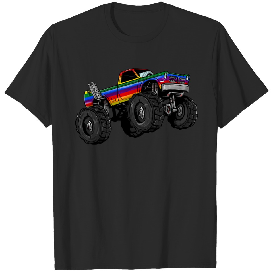 Lgbt Monster Truck Rainbow Flag Lgbt-Q Car Gay Pri T-Shirt