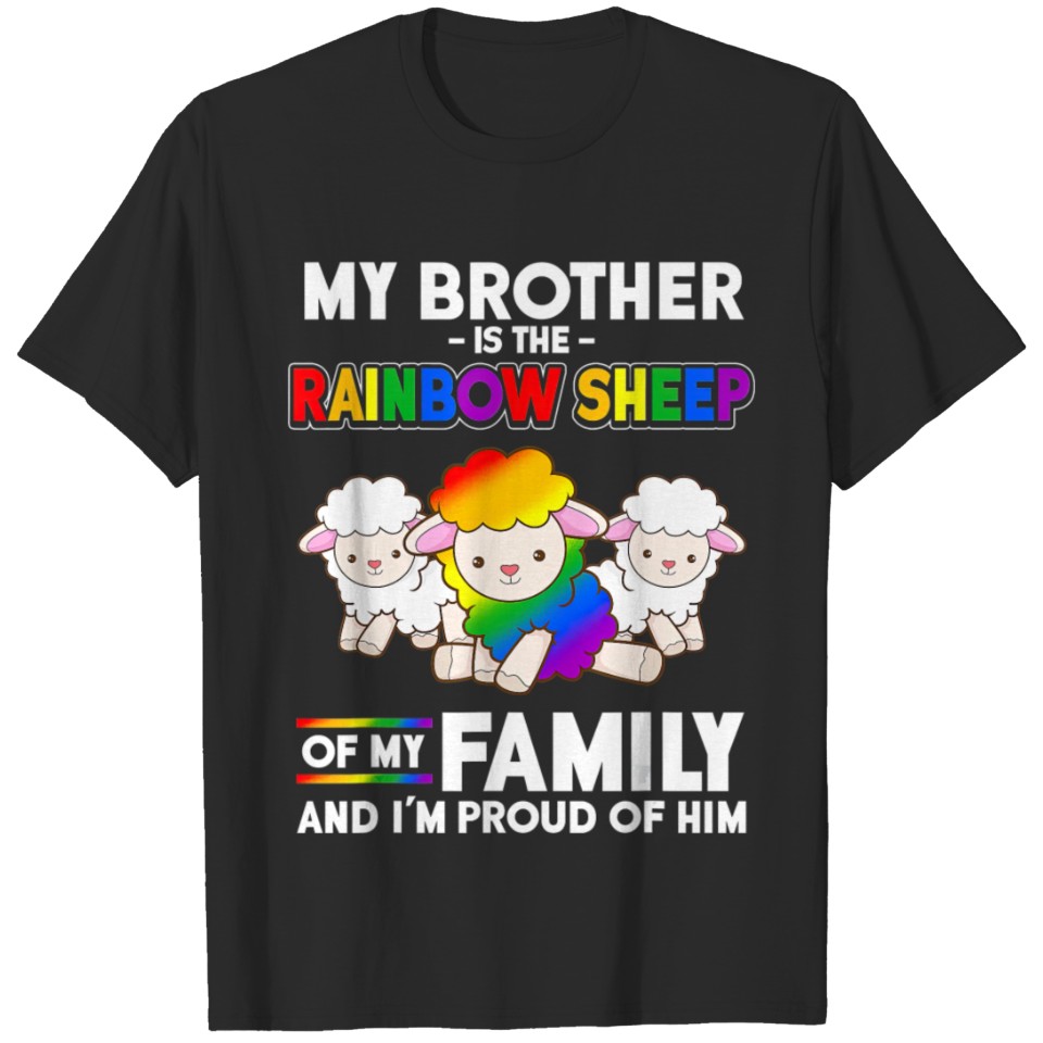 Lgbt My Brother Is Rainbow Sheep Of The Family T-Shirt