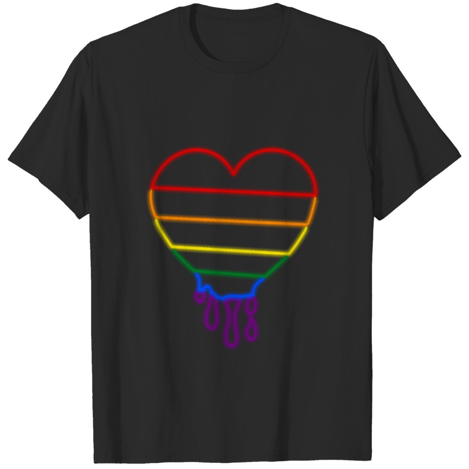 Lgbt Neon Heart T-Shirt