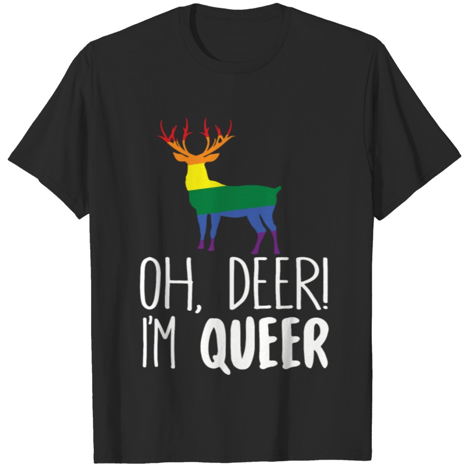 Lgbt - Oh Deer I'M Queer Funny Lgbt Gay Pride T-Shirt