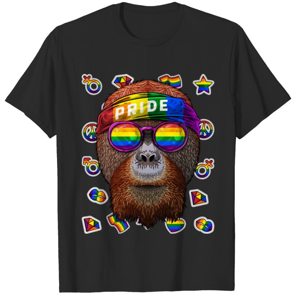 Lgbt Orangutan Gay Pride Month Animal Rainbow Lesb T-Shirt