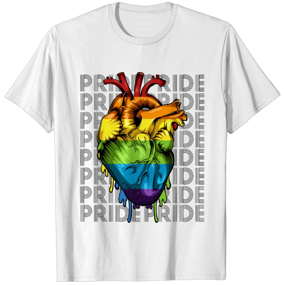 Lgbt Pirde Rainbow Anatomy Heart Gift T-Shirt
