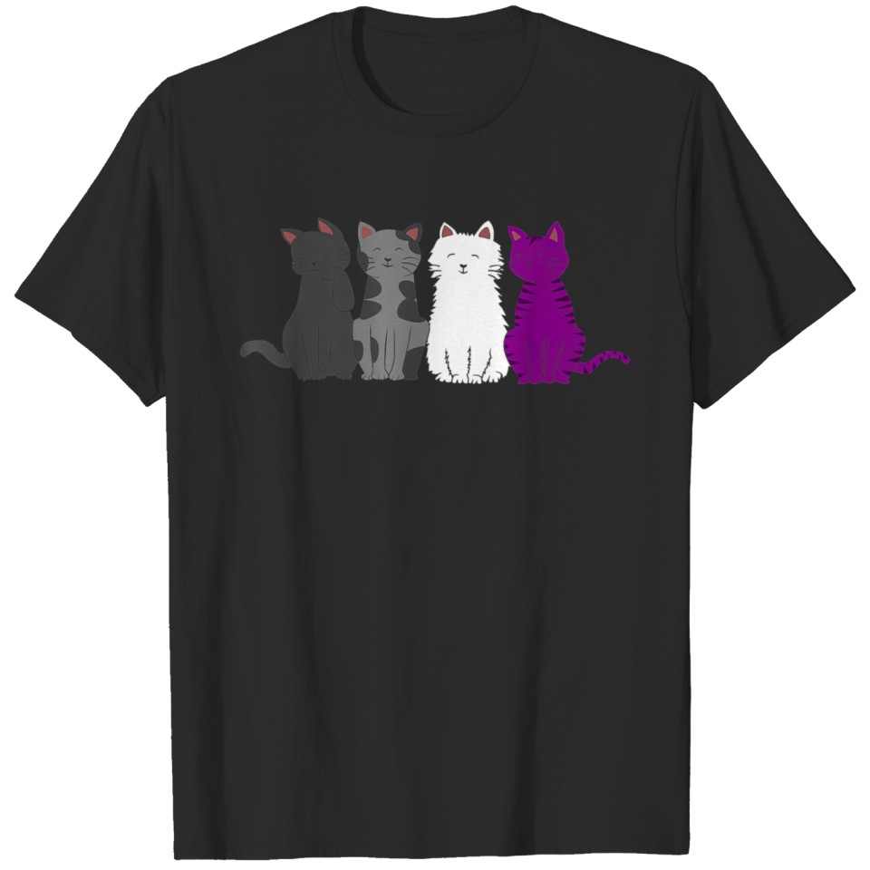 Lgbt Pride Cat Animal Ace Flag Asexuality T-Shirt